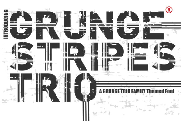 Grunge Stripes Trio: A Bold Display Font for Dynamic Branding Projects