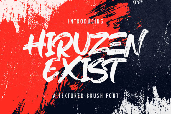 Hiruzen Exist: A Bold Brushed Display Font for Creative Branding