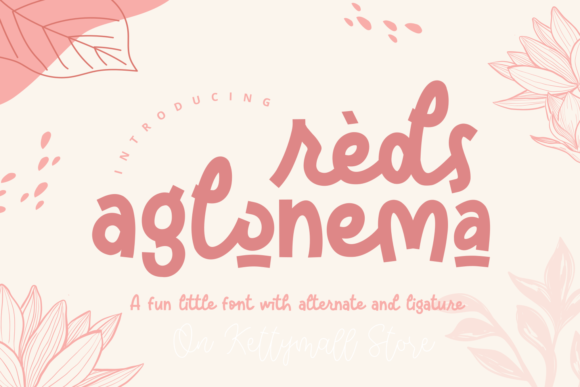 Reds Aglonema: A Playful Display Font for Handmade Labels, Invitations, and Creative Packaging
